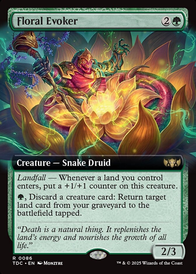 Floral Evoker 86 (Commander: Tarkir: Dragonstorm)  - Extended Art | Good Games Modbury