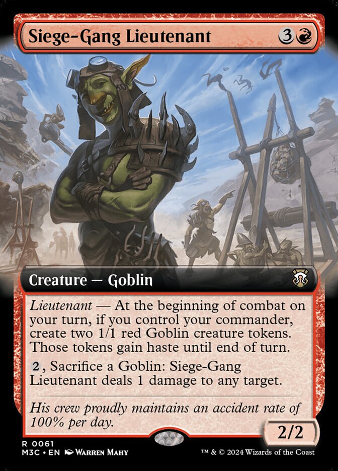 Siege-Gang Lieutenant 61/411 (Commander: Modern Horizons 3)  - Extended Art | Good Games Modbury