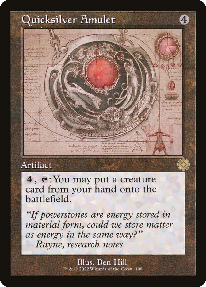 Quicksilver Amulet Schematic 108 (The Brothers' War: Retro Frame Artifacts)  - Foil | Good Games Modbury