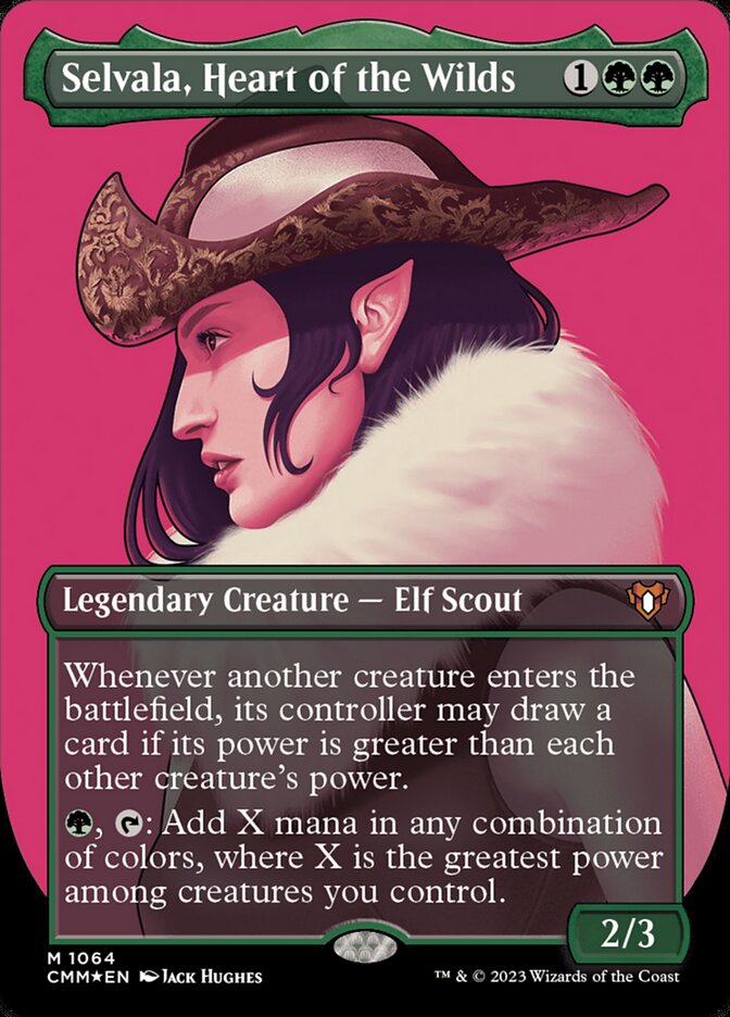 Selvala, Heart of the Wilds 1064/451 (Commander Masters)  - Borderless Textured Foil | Good Games Modbury