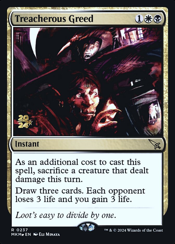 Treacherous Greed 237s/182 (Prerelease Cards)  - Foil | Good Games Modbury