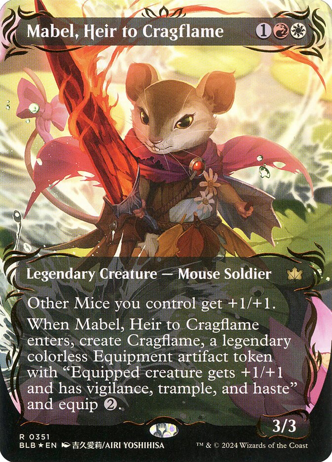 Mabel, Heir to Cragflame 351 (Bloomburrow)  - Borderless Raised Foil | Good Games Modbury