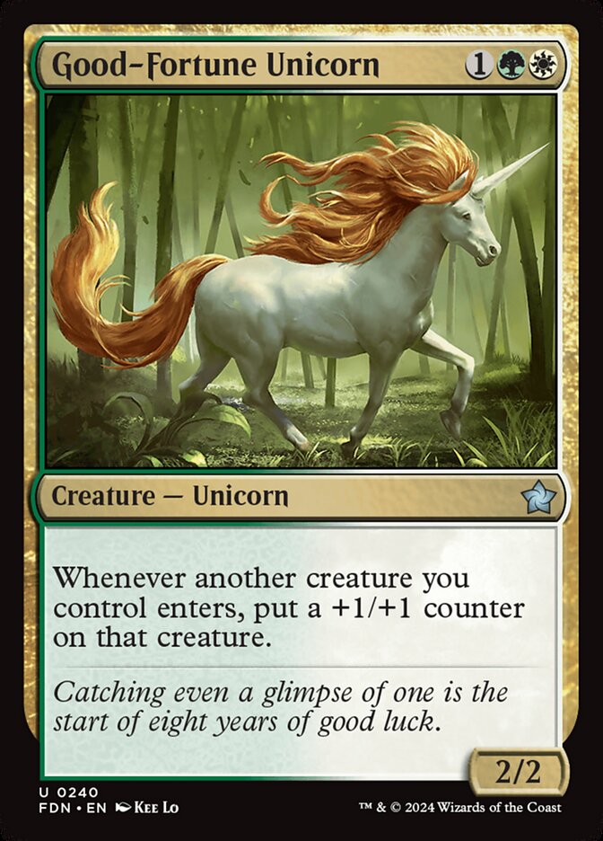 Good-Fortune Unicorn 240 (Foundations)  - Foil | Good Games Modbury