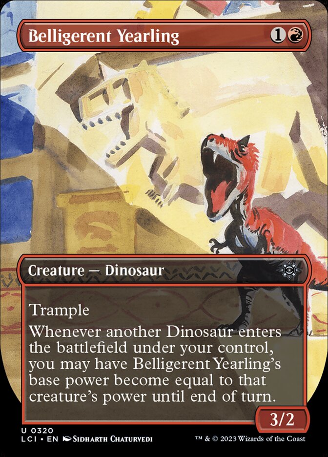 Belligerent Yearling 320/291 (The Lost Caverns of Ixalan)  - Borderless Foil | Good Games Modbury