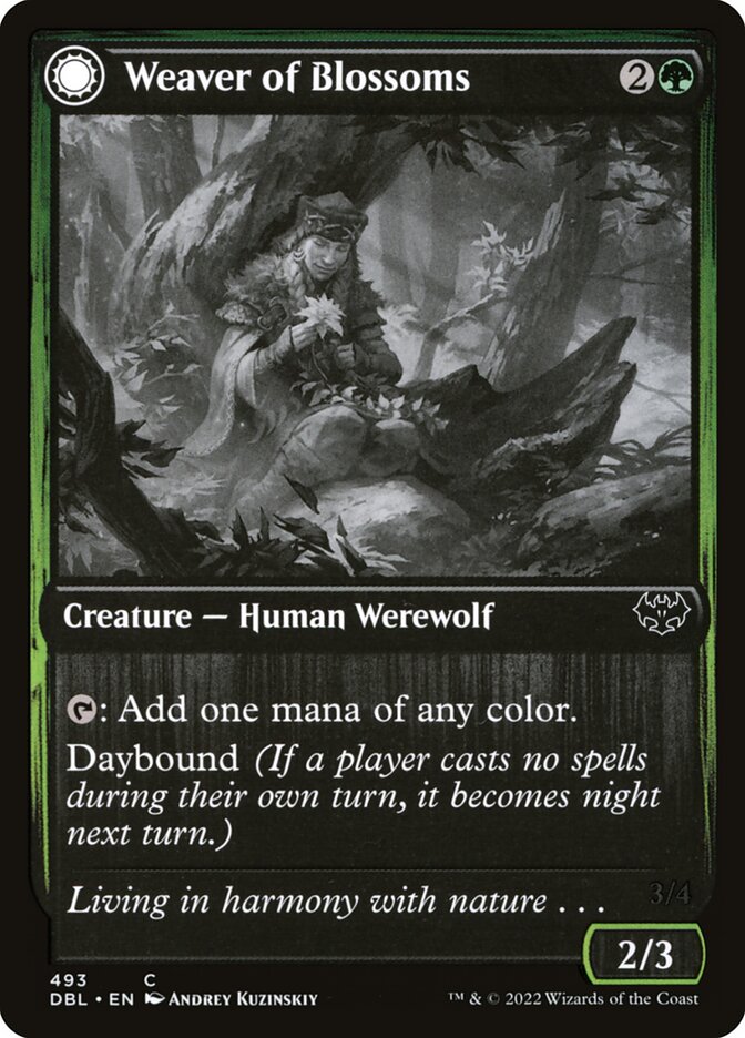 Weaver of Blossoms // Blossom-Clad Werewolf 493/534 (Innistrad: Double Feature)  - Foil | Good Games Modbury