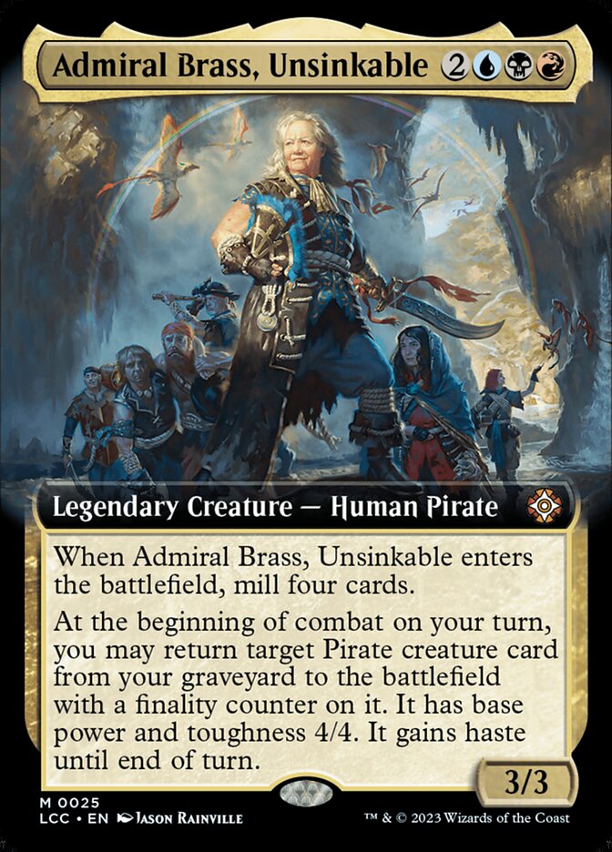 Admiral Brass, Unsinkable 25/370 (Commander: The Lost Caverns of Ixalan)  - Extended Art Foil | Good Games Modbury