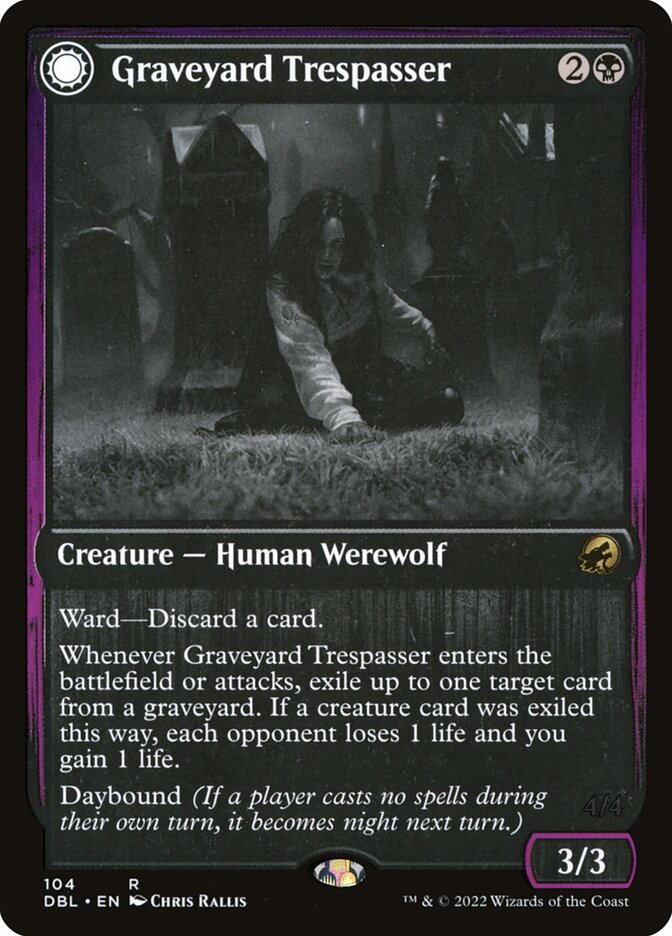 Graveyard Trespasser // Graveyard Glutton 104/534 (Innistrad: Double Feature)  | Good Games Modbury