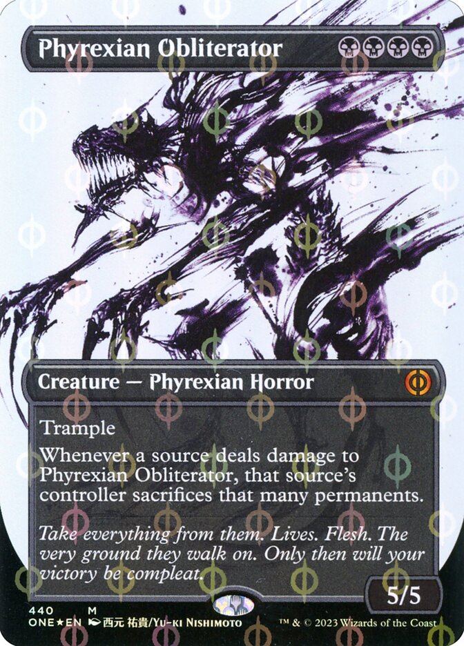 Phyrexian Obliterator 440/271 (Phyrexia: All Will Be One)  - Borderless Compleat Foil | Good Games Modbury