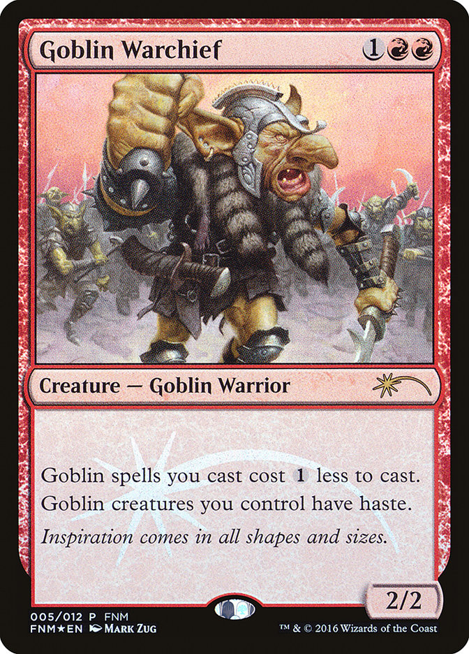 Goblin Warchief 5/12 (FNM Promos)  - Foil | Good Games Modbury
