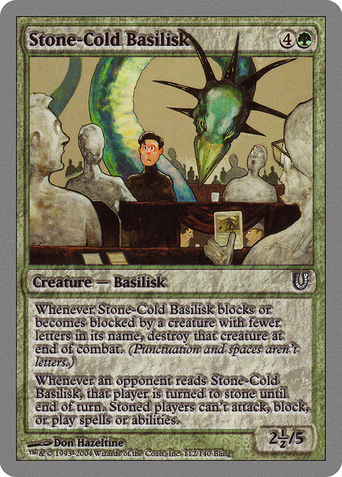 Stone-Cold Basilisk 112/140 (Unhinged)  - Foil | Good Games Modbury