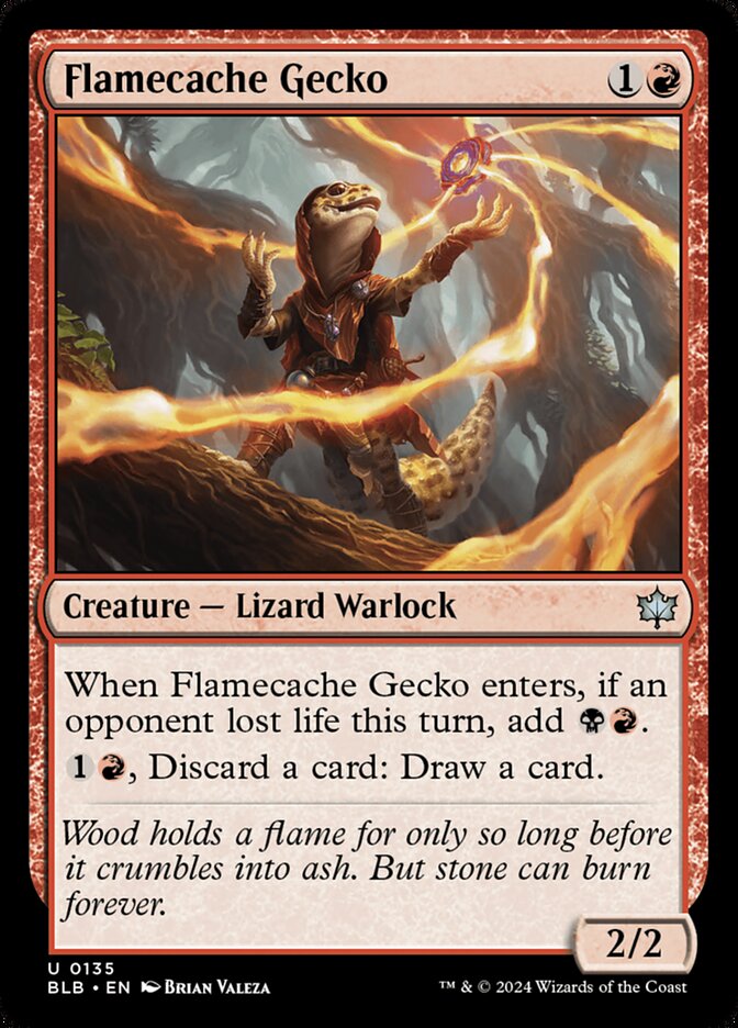 Flamecache Gecko 135 (Bloomburrow)  - Foil | Good Games Modbury