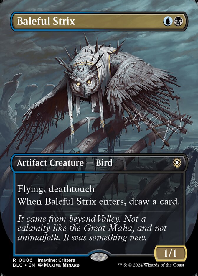 Baleful Strix 86 (Commander: Bloomburrow)  - Borderless Foil | Good Games Modbury