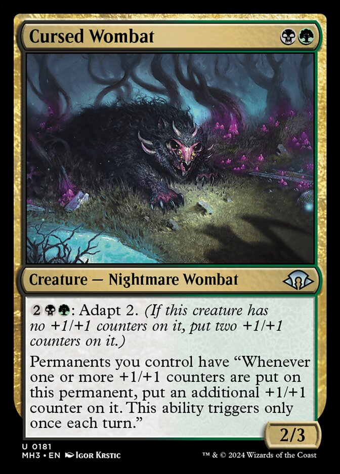 Cursed Wombat 181/319 (Modern Horizons 3)  - Foil | Good Games Modbury