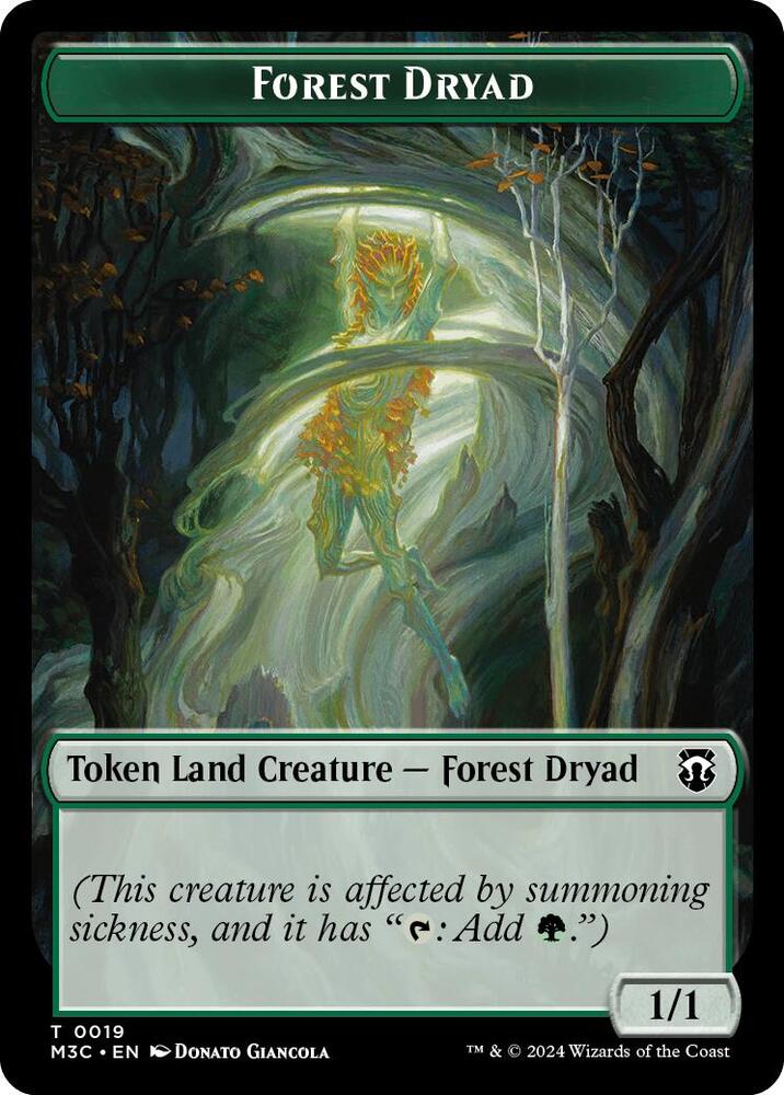 Forest Dryad Emblem Vivien Reid Double Sided Token 19 // 28 (Commander: Modern Horizons 3)  - Ripple Foil | Good Games Modbury
