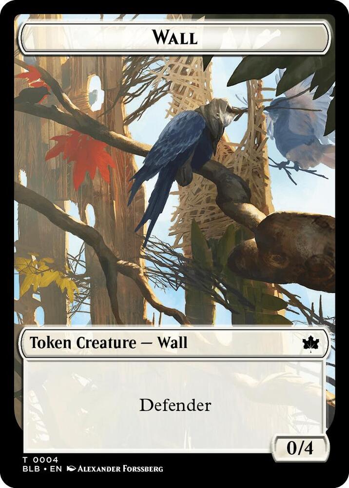 Wall Intrepid Rabbit Double Sided Token 4 // 2 (Bloomburrow)  - Foil | Good Games Modbury