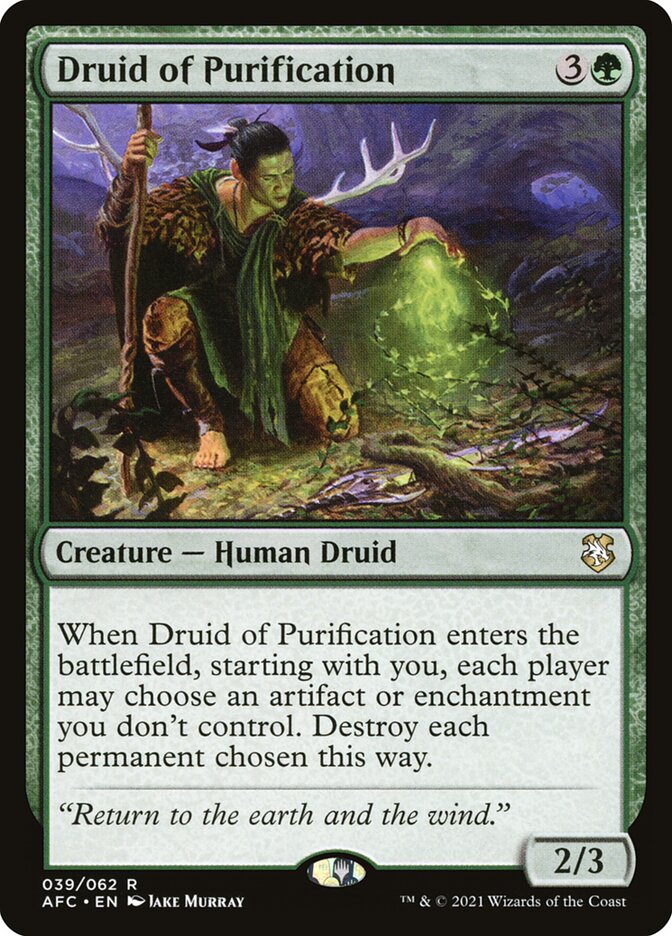 Druid of Purification 39/62 (Commander: Adventures in the Forgotten Realms)  | Good Games Modbury
