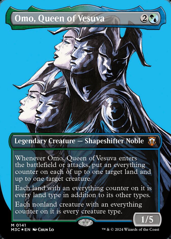 Omo, Queen of Vesuva 141/411 (Commander: Modern Horizons 3)  - Borderless Ripple Foil | Good Games Modbury