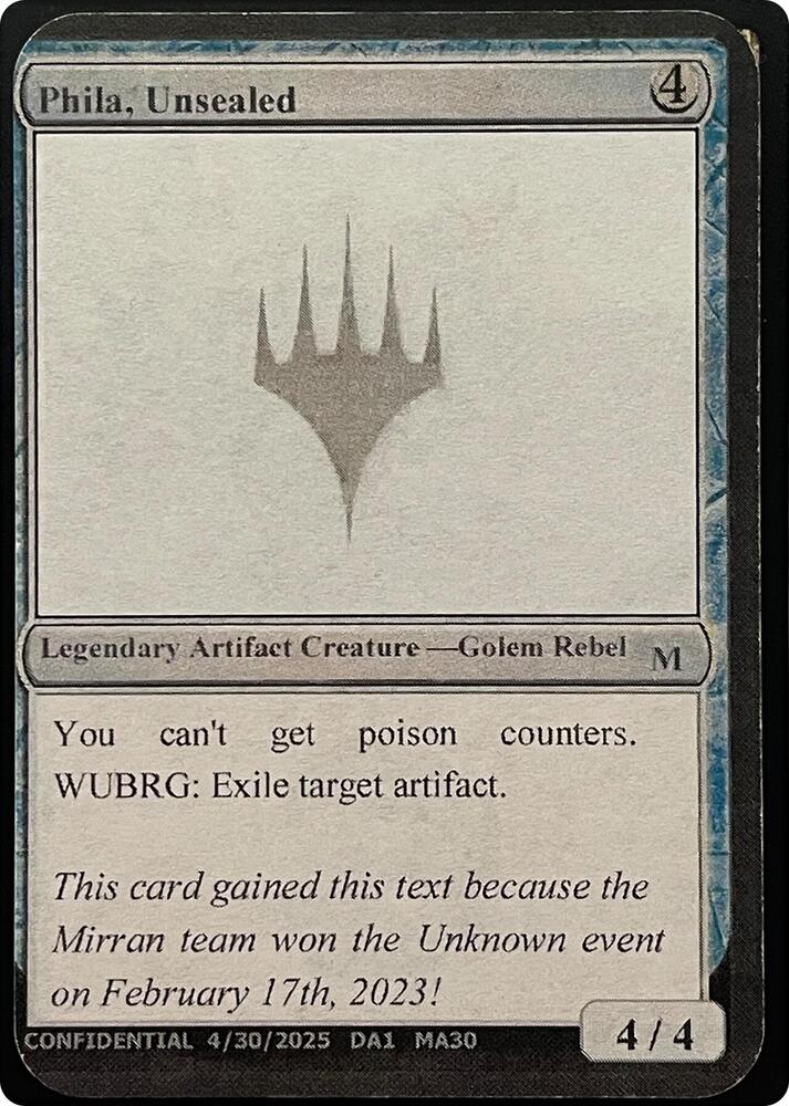 Phila Unsealed Reprint  (Un-Known Event Playtest Cards)  | Good Games Modbury