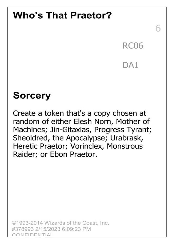 Whos that Praetor RC06/477 (Un-Known Event Playtest Cards)  | Good Games Modbury