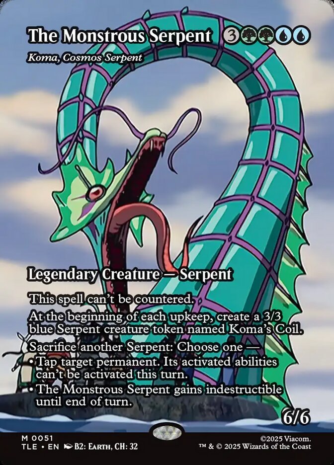 The Monstrous Serpent - Koma, Cosmos Serpent 51/317 (Avatar: The Last Airbender: Eternal-Legal)  - Borderless | Good Games Modbury