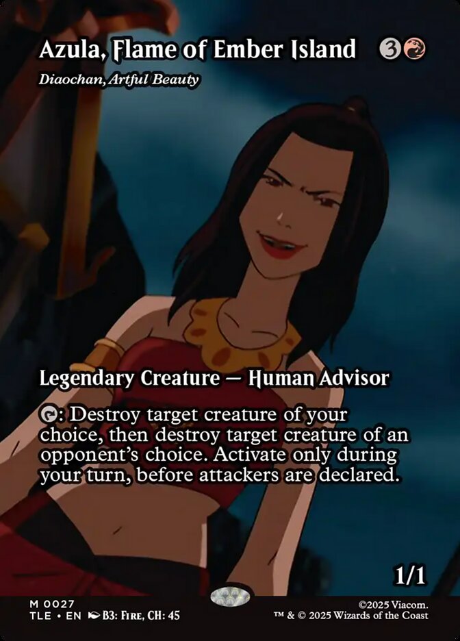 Azula, Flame of Ember Island - Diaochan, Artful Beauty 27/317 (Avatar: The Last Airbender: Eternal-Legal)  - Borderless | Good Games Modbury