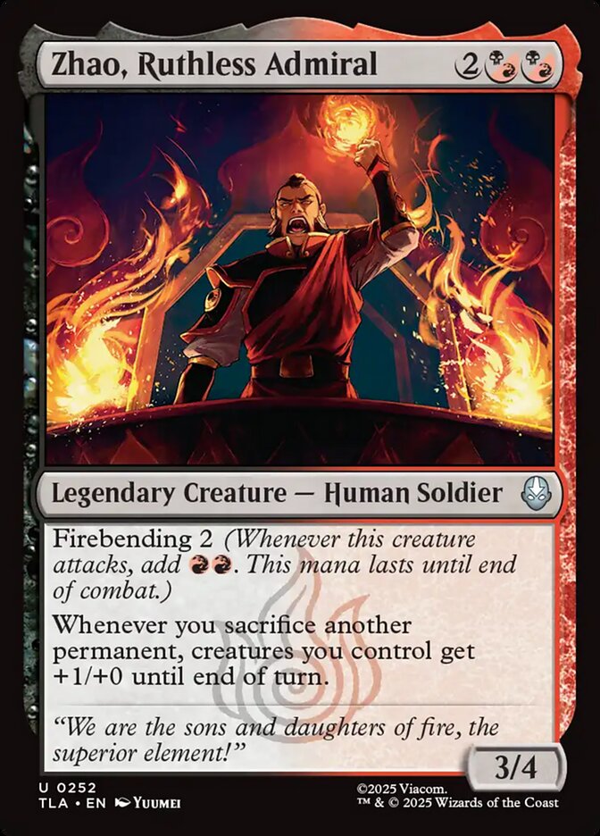 Zhao, Ruthless Admiral 252/286 (Avatar: The Last Airbender)  - Foil | Good Games Modbury