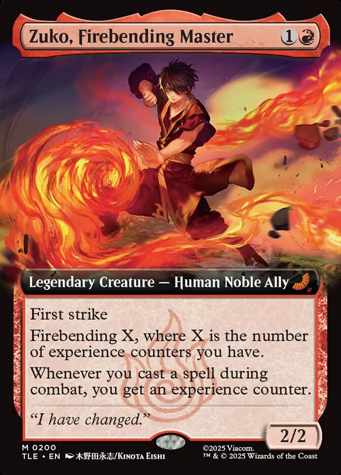 Zuko, Firebending Master 200/317 (Avatar: The Last Airbender: Eternal-Legal)  - Extended Art Foil | Good Games Modbury