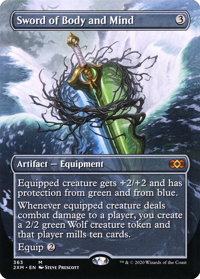 Sword of Body and Mind 363/332 (Double Masters)  - Borderless Foil | Good Games Modbury