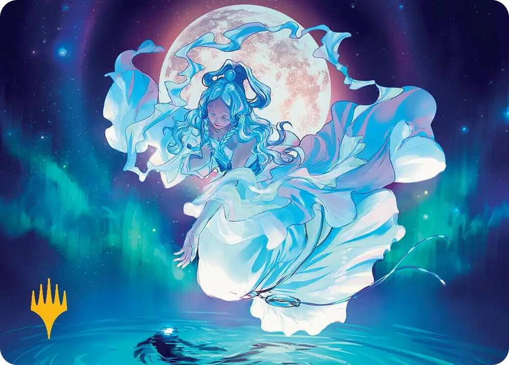 Yue the Moon Spirit Art Card Gold Stamped Planeswalker Symbol 7 (Art Series: Avatar: The Last Airbender)  | Good Games Modbury