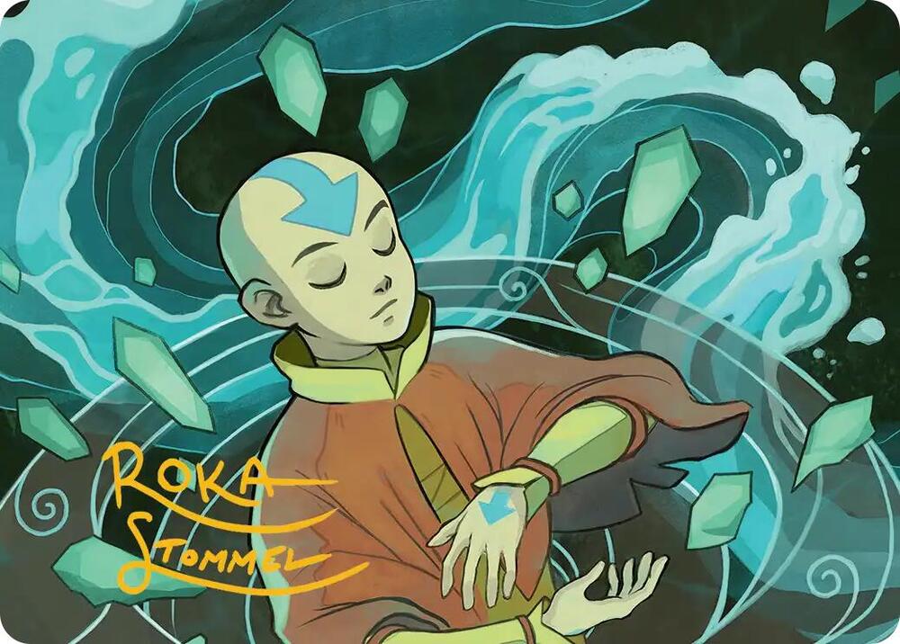 Aang at the Crossroads Art Card Gold Stamped Signature 45 (Art Series: Avatar: The Last Airbender)  | Good Games Modbury