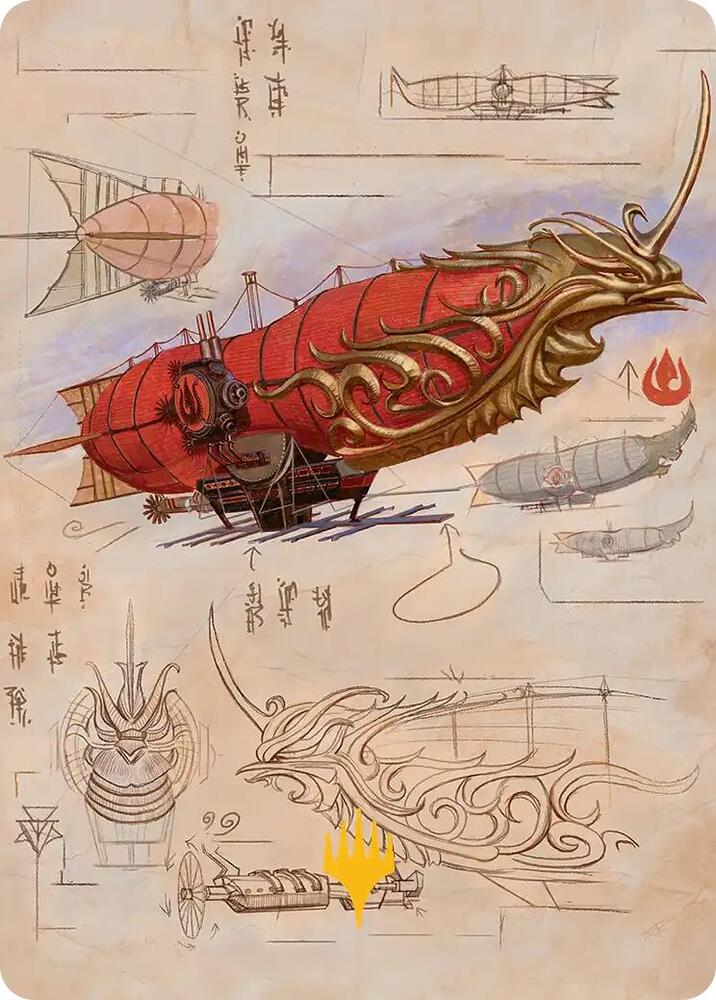 Phoenix Fleet Airship Art Card Gold Stamped Planeswalker Symbol 35 (Art Series: Avatar: The Last Airbender)  | Good Games Modbury