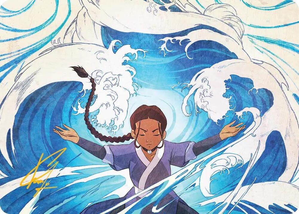 Katara Water Tribes Hope Art Card Gold Stamped Signature 48 (Art Series: Avatar: The Last Airbender)  | Good Games Modbury