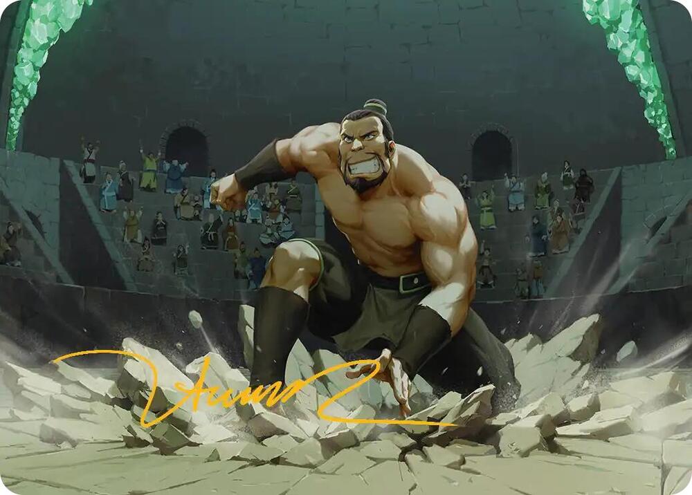 The Boulder Ready to Rumble Art Card Gold Stamped Signature 13 (Art Series: Avatar: The Last Airbender)  | Good Games Modbury
