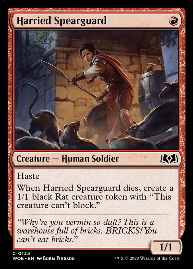 Harried Spearguard 135/276 (Wilds of Eldraine)  - Foil | Good Games Modbury