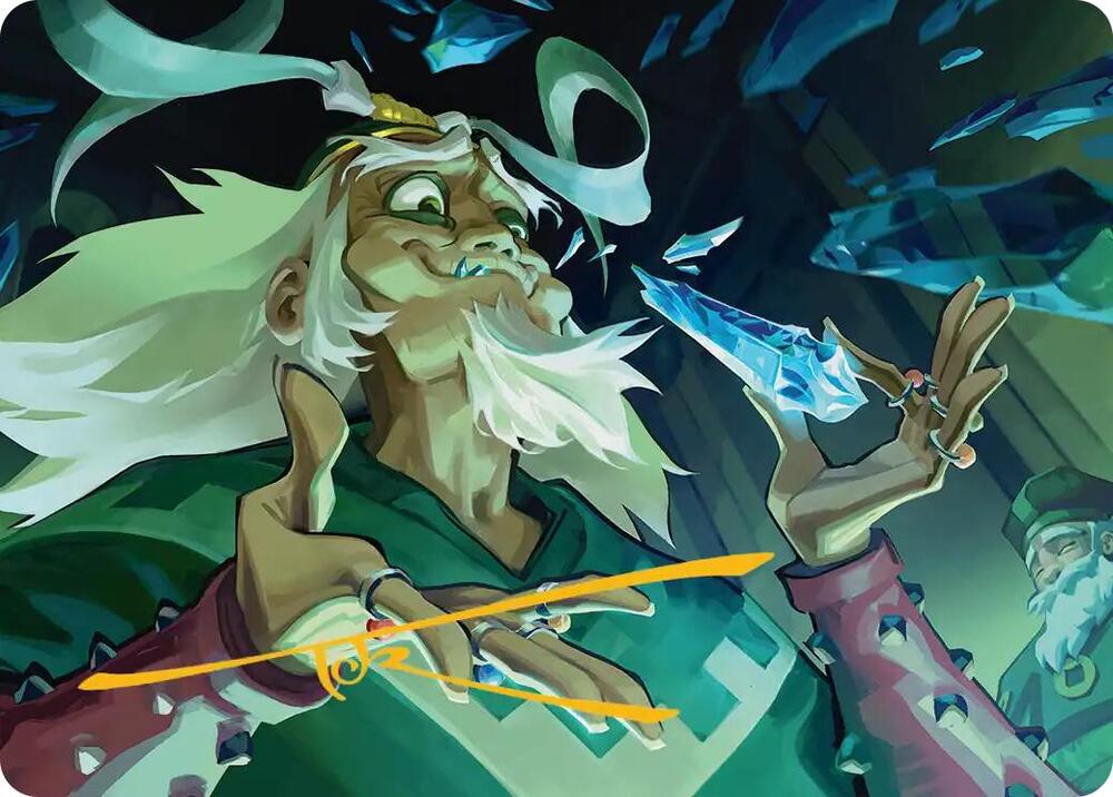 Bumi King of Three Trials Art Card Gold Stamped Signature 14 (Art Series: Avatar: The Last Airbender)  | Good Games Modbury