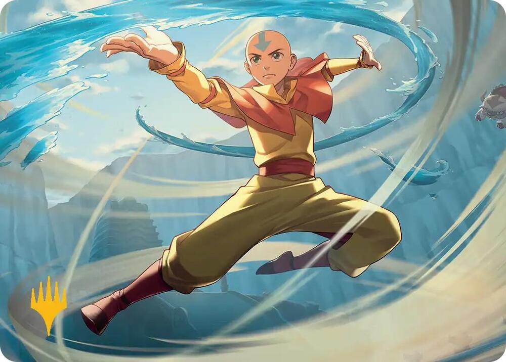 Aang Swift Savior Art Card Gold Stamped Planeswalker Symbol 20 (Art Series: Avatar: The Last Airbender)  | Good Games Modbury