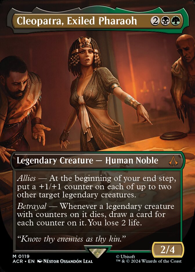 Cleopatra, Exiled Pharaoh 119/110 (Universes Beyond: Assassin's Creed)  - Borderless Foil | Good Games Modbury
