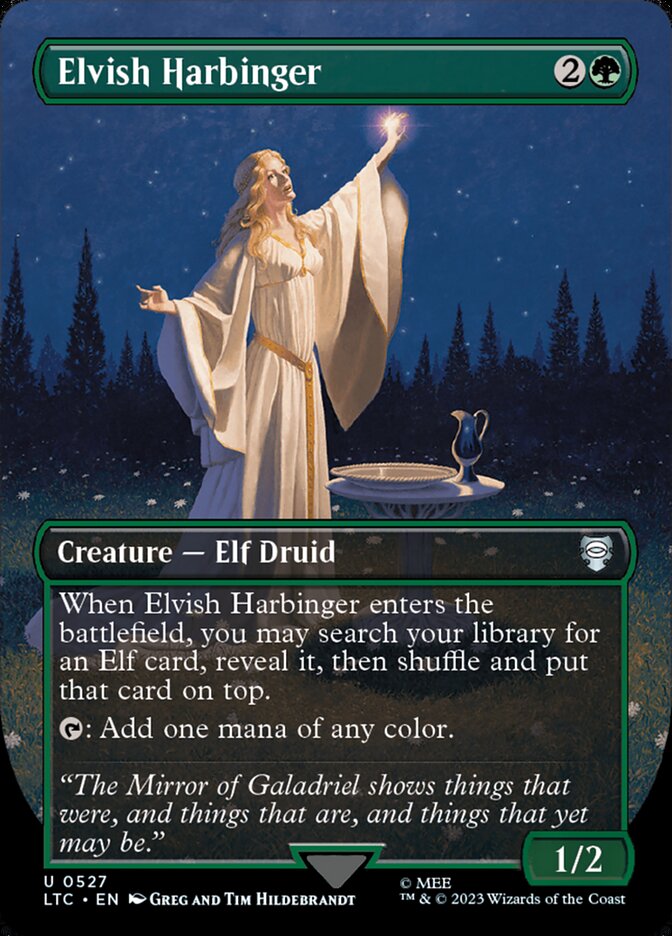 Elvish Harbinger 527 (Commander: The Lord of the Rings: Tales of Middle-earth)  - Borderless Foil | Good Games Modbury