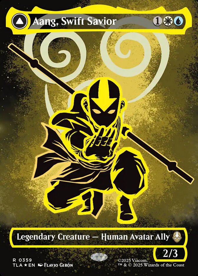 Aang, Swift Savior // Aang and La, Ocean's Fury 359/286 (Avatar: The Last Airbender)  - Borderless Neon Ink Foil | Good Games Modbury