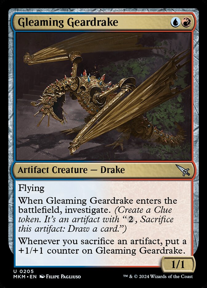 Gleaming Geardrake 205/286 (Murders at Karlov Manor)  - Foil | Good Games Modbury
