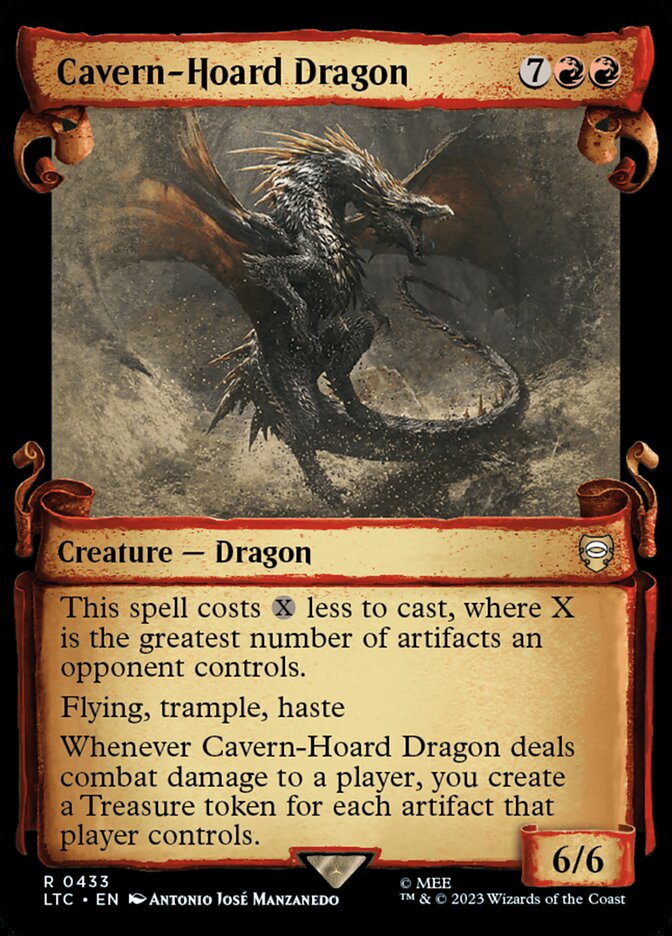 Cavern Hoard Dragon Showcase Scrolls 433 (Commander: The Lord of the Rings: Tales of Middle-earth)  - Showcase Scroll | Good Games Modbury