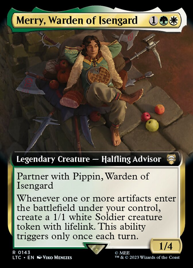 Merry, Warden of Isengard 143/347 (Commander: The Lord of the Rings: Tales of Middle-earth)  - Extended Art | Good Games Modbury