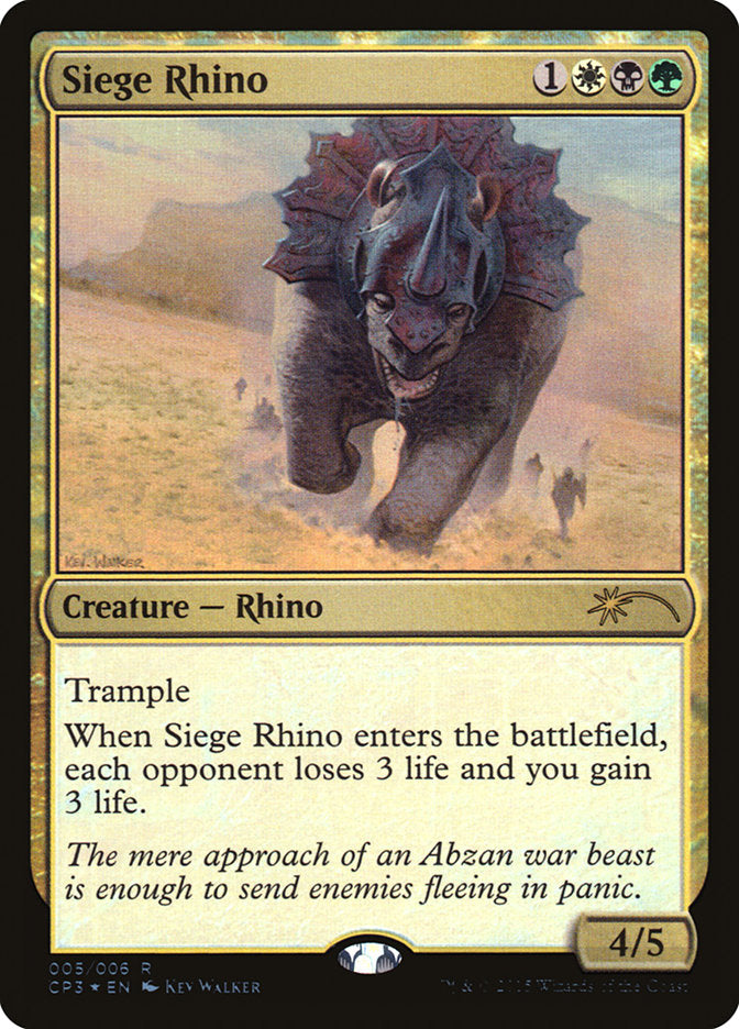 Siege Rhino 5/6 (Unique and Miscellaneous Promos)  - Foil | Good Games Modbury