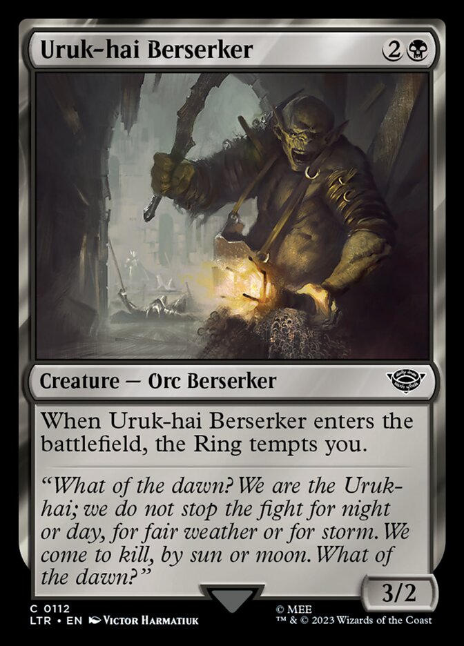 Uruk-hai Berserker 112/281 (Universes Beyond: The Lord of the Rings: Tales of Middle-earth)  - Foil | Good Games Modbury