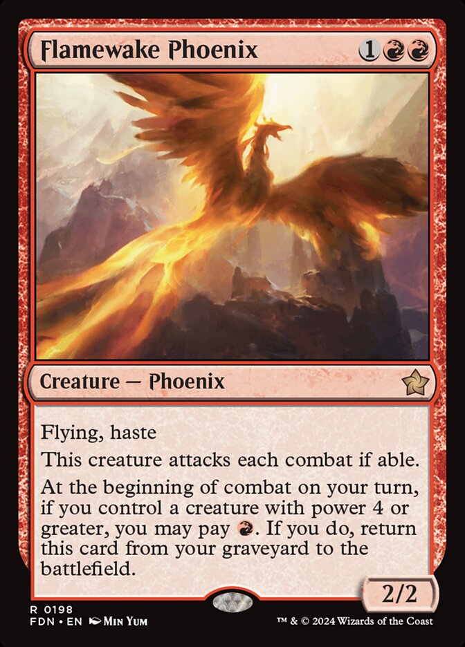 Flamewake Phoenix 198 (Foundations)  - Foil | Good Games Modbury