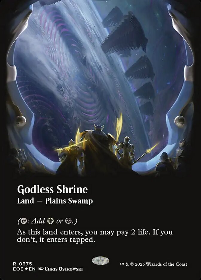 Godless Shrine 375/276 (Edge of Eternities)  - Borderless Galaxy Foil | Good Games Modbury