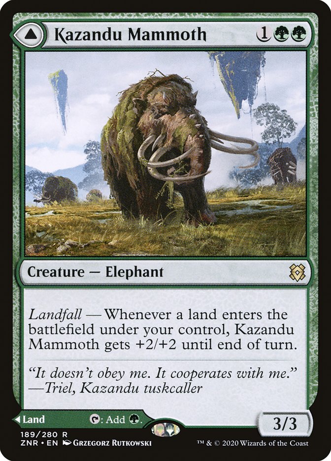 Kazandu Mammoth // Kazandu Valley 189 (Zendikar Rising)  - Foil | Good Games Modbury