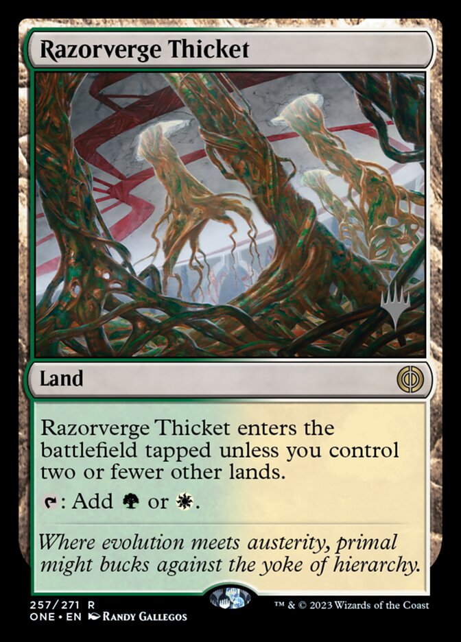 Razorverge Thicket 257 (Promo Pack: Phyrexia: All Will Be One)  | Good Games Modbury