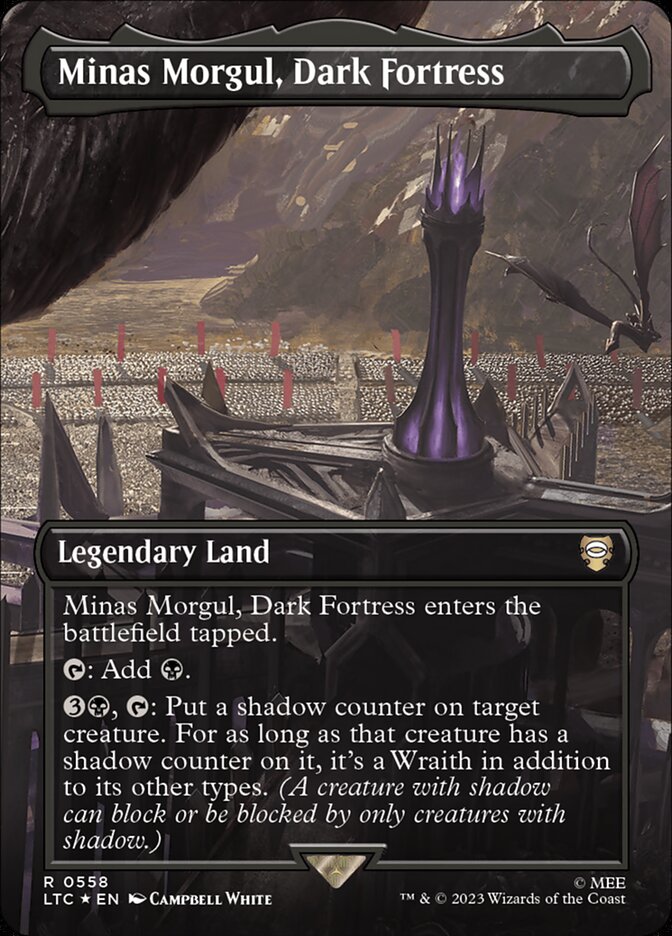 Minas Morgul Dark Fortress Borderless Surge Foil 558 (Commander: The Lord of the Rings: Tales of Middle-earth)  - Borderless Surge  Foil | Good Games Modbury