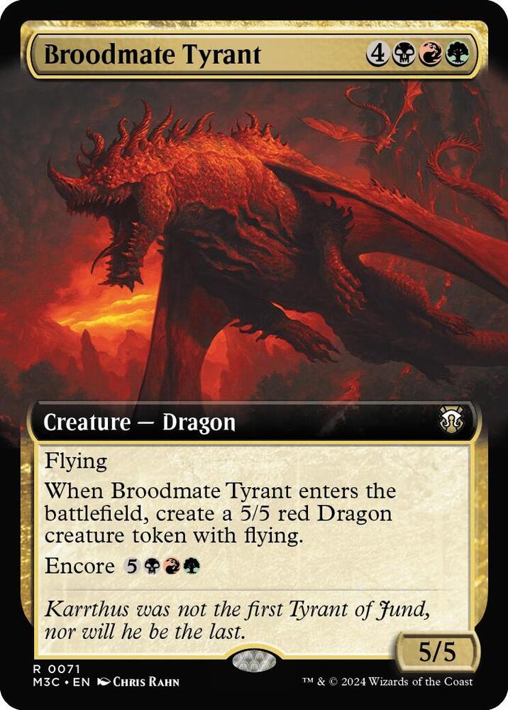 Broodmate Tyrant 71/411 (Commander: Modern Horizons 3)  - Extended Art Ripple Foil | Good Games Modbury